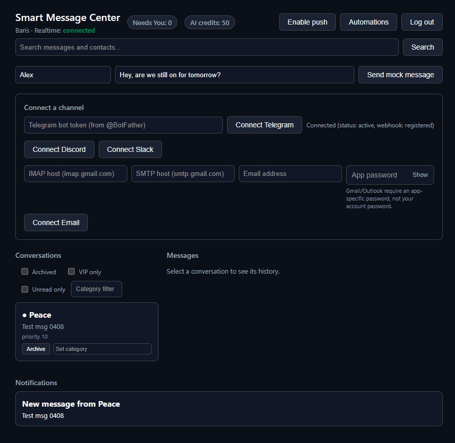 Smart Message Center