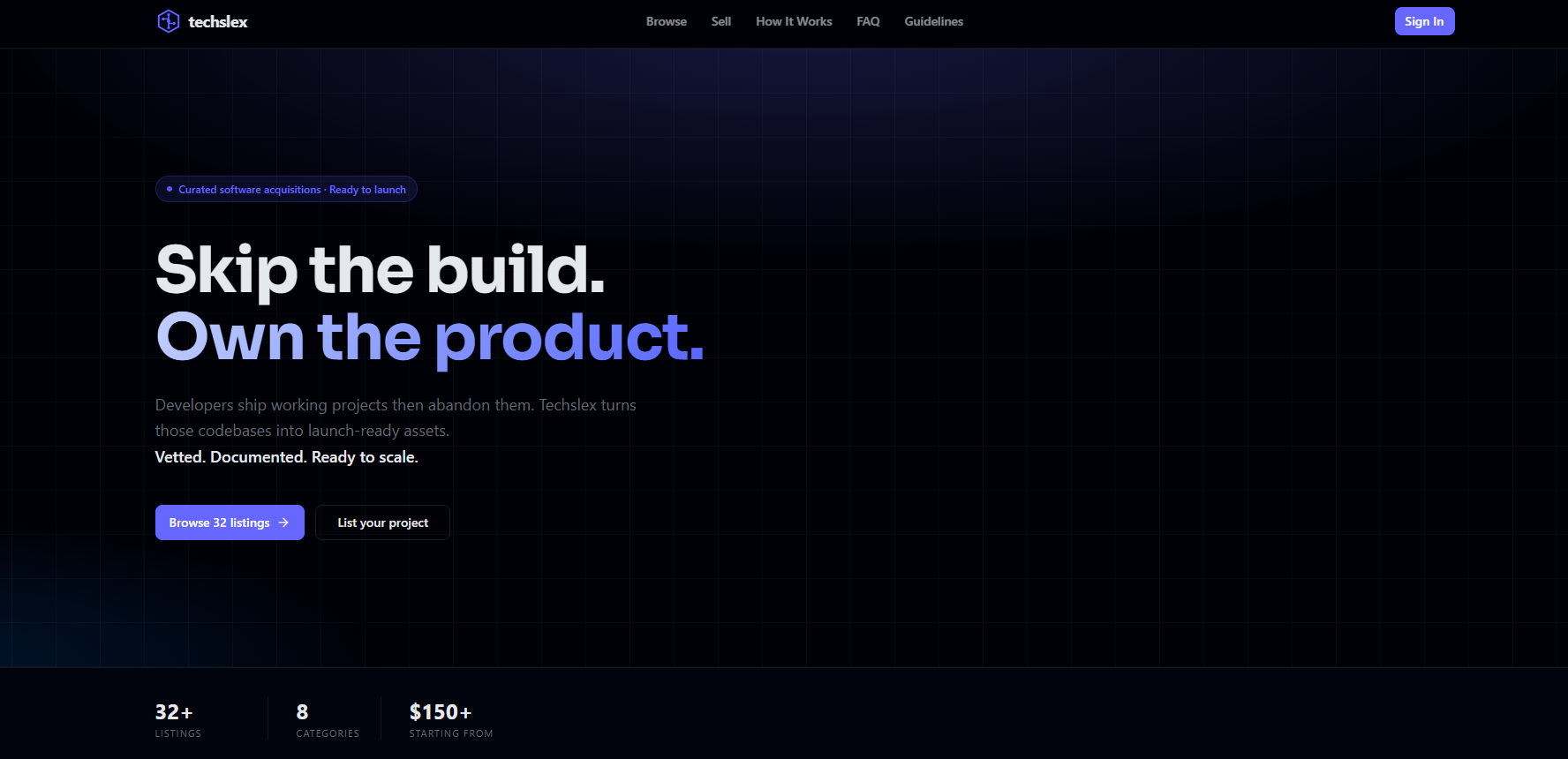 Techslex marketplace homepage